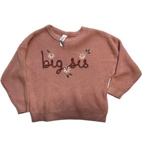 Modern Moments Carters Big Sis Embroidered Knit Sweater Pink Girls 4T Pullover
